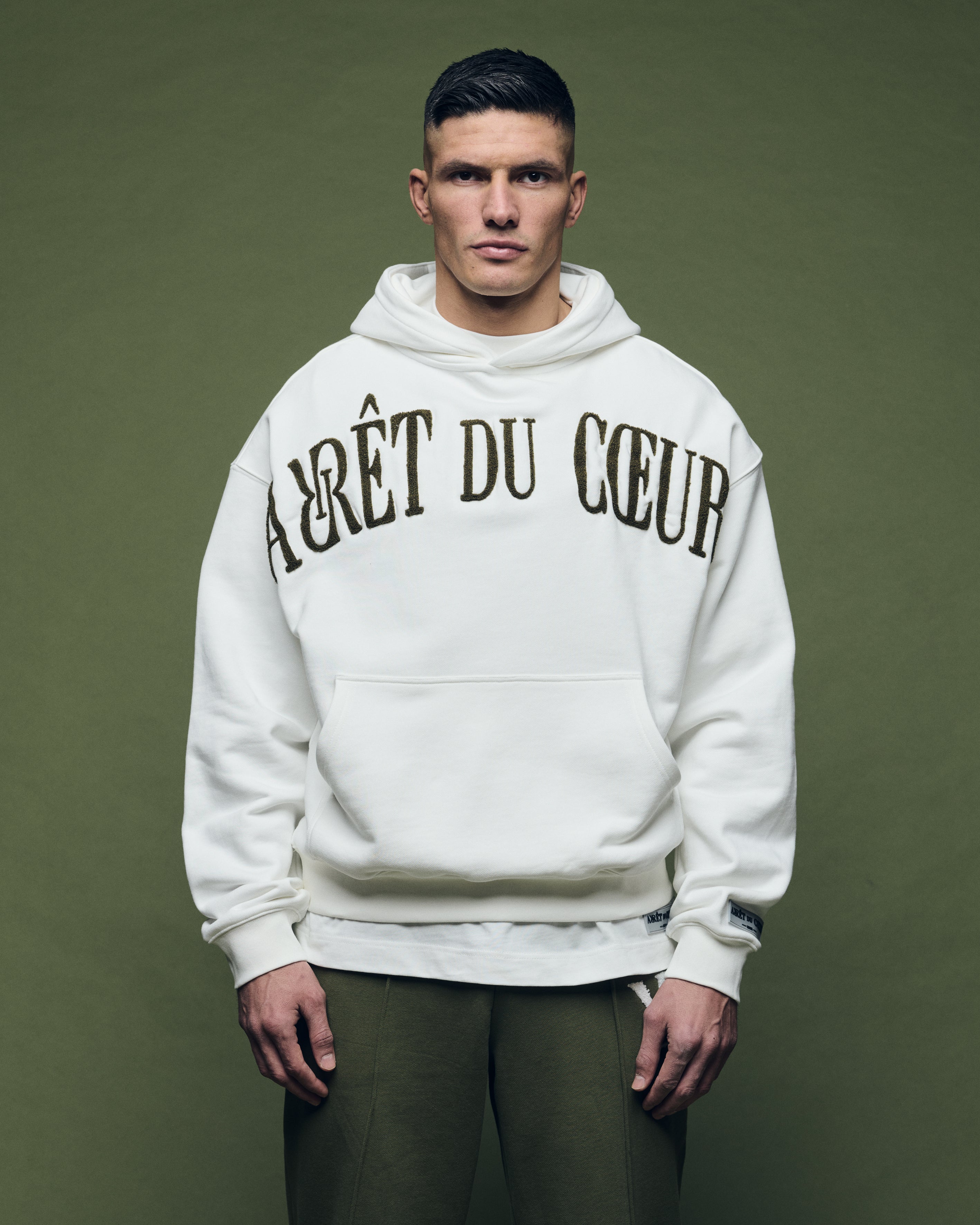 Hoodie Off-White Olive