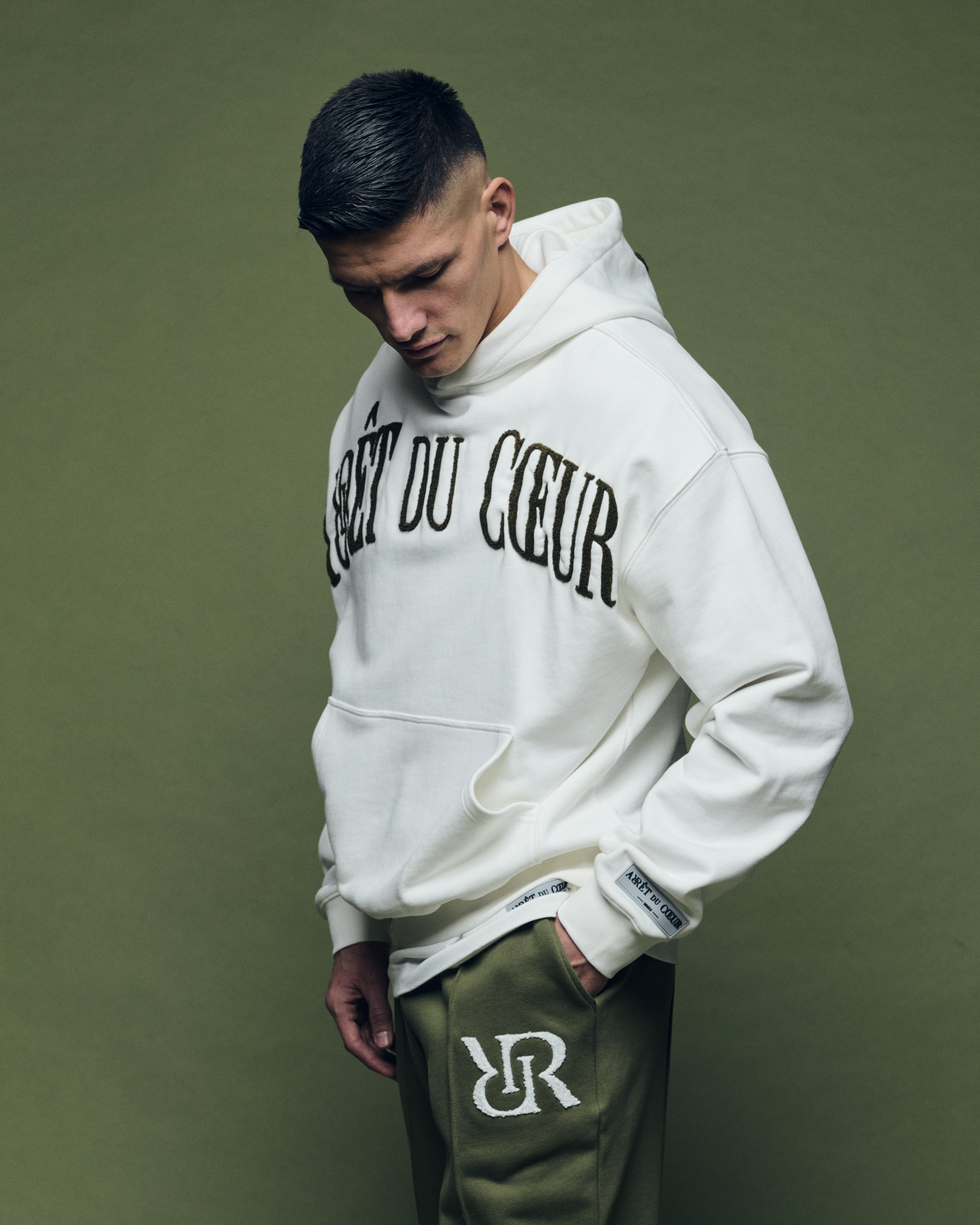 Hoodie Off-White Olive