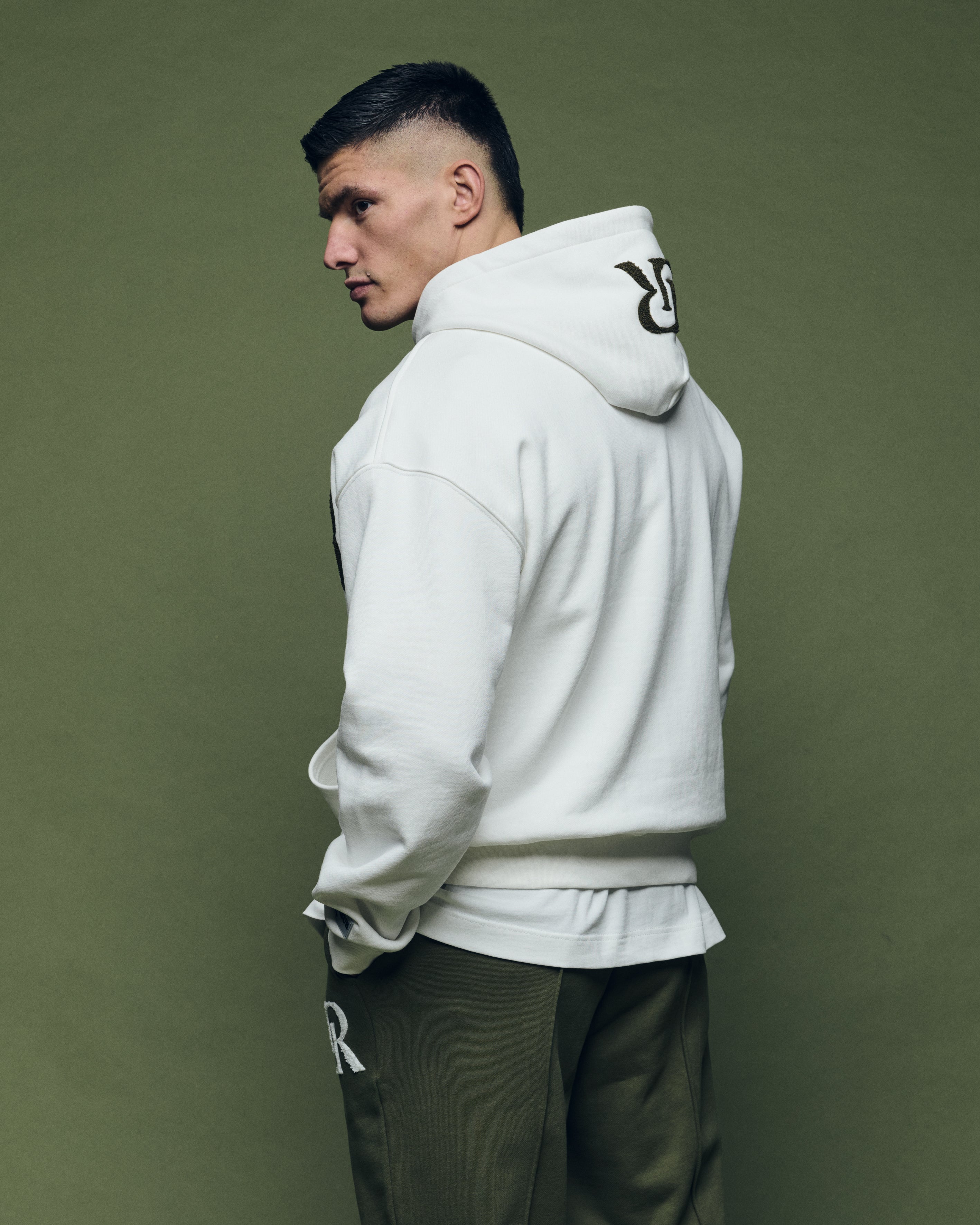 Hoodie Off-White Olive