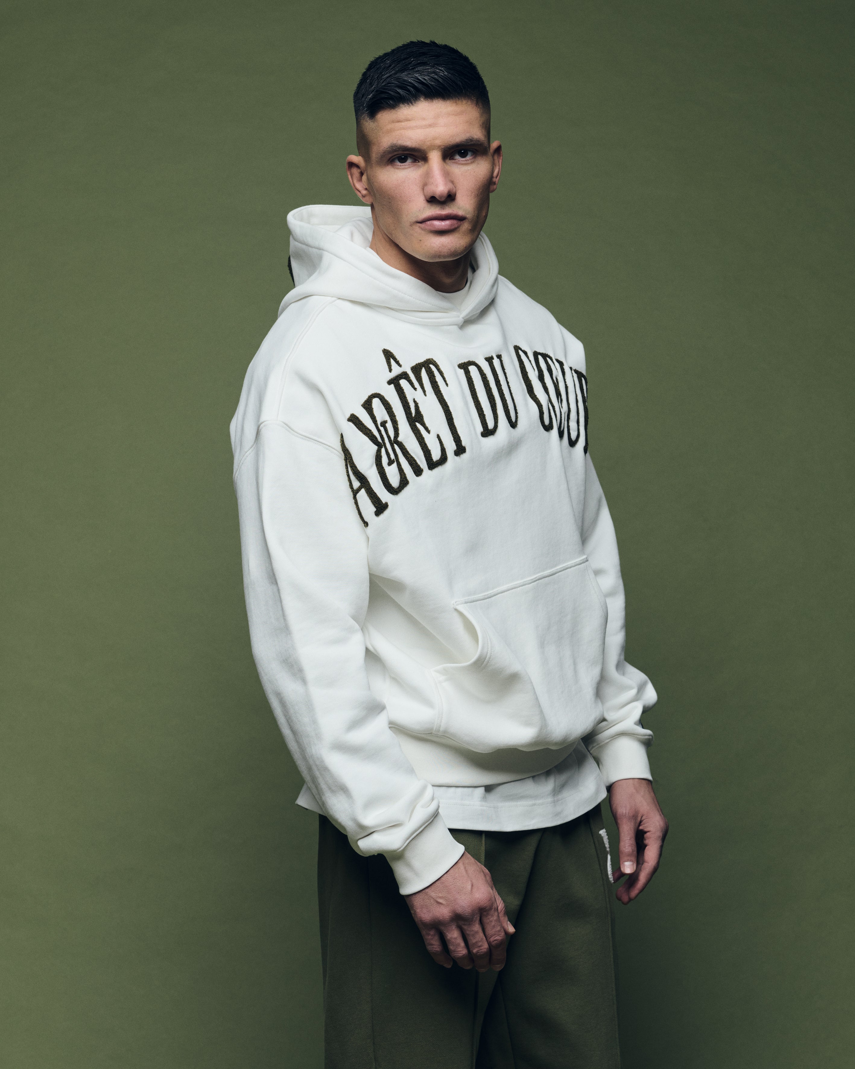 Hoodie Off-White Olive