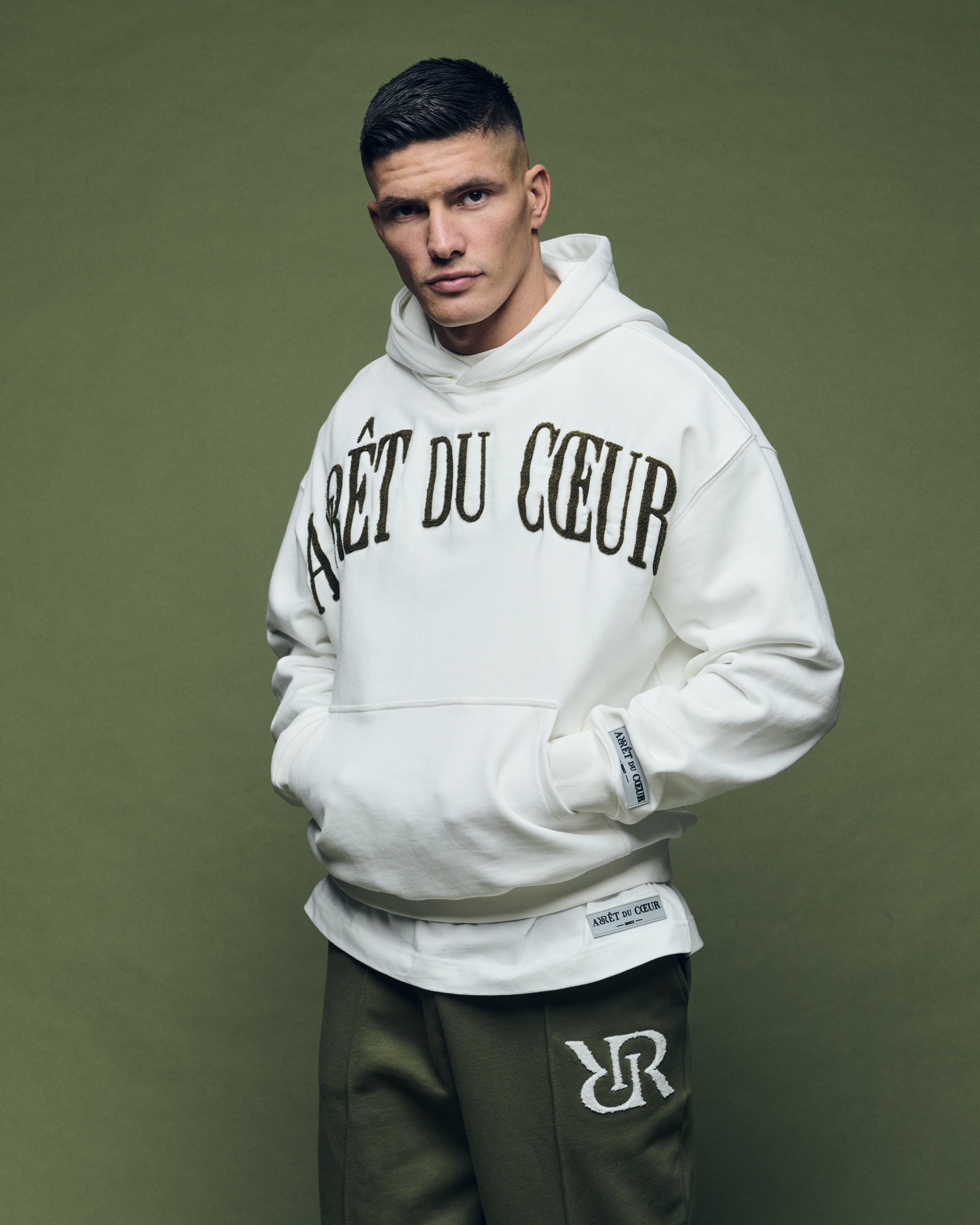 Hoodie Off-White Olive