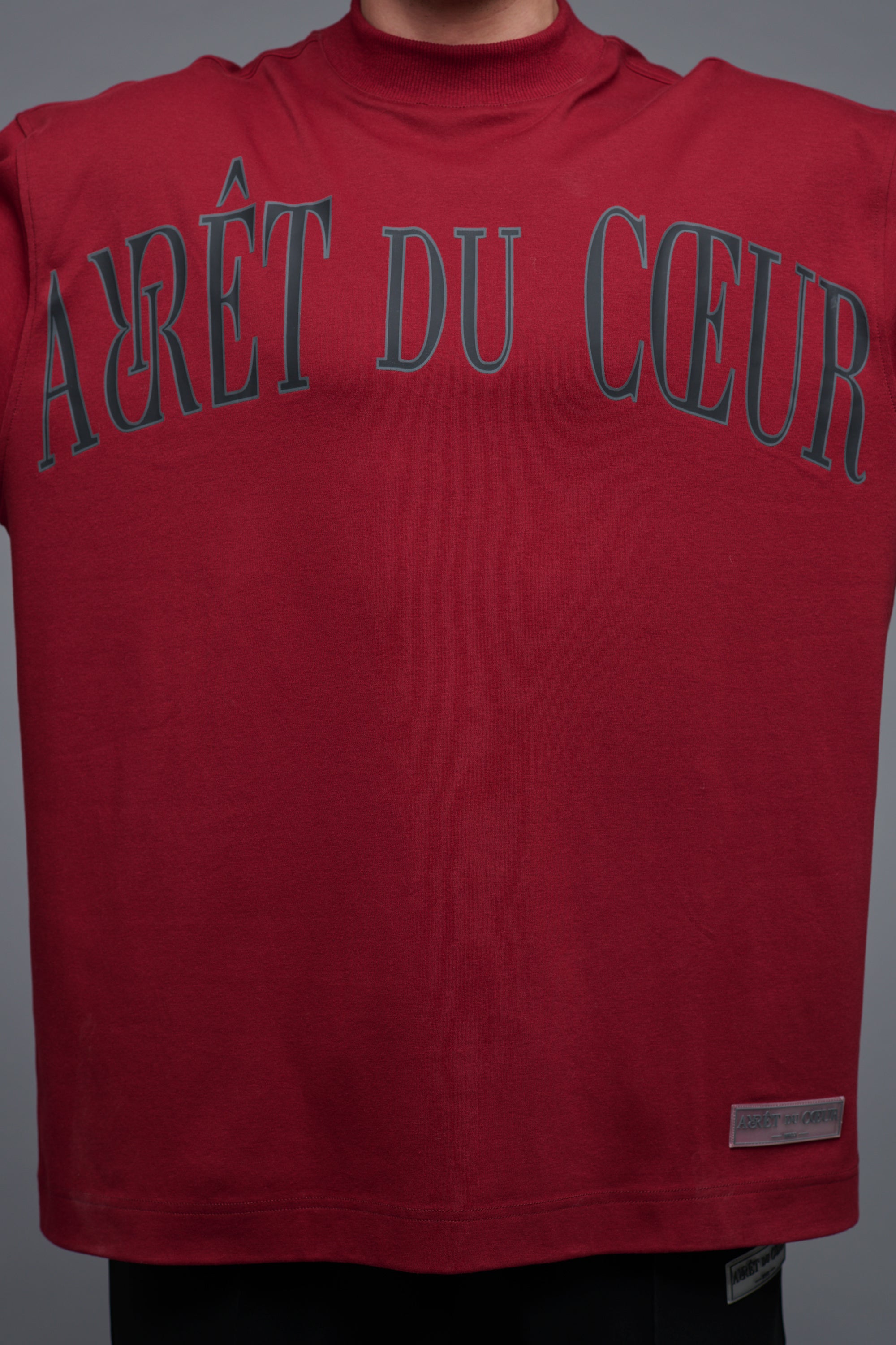 J'adore Highneck Shirt - Burgundy