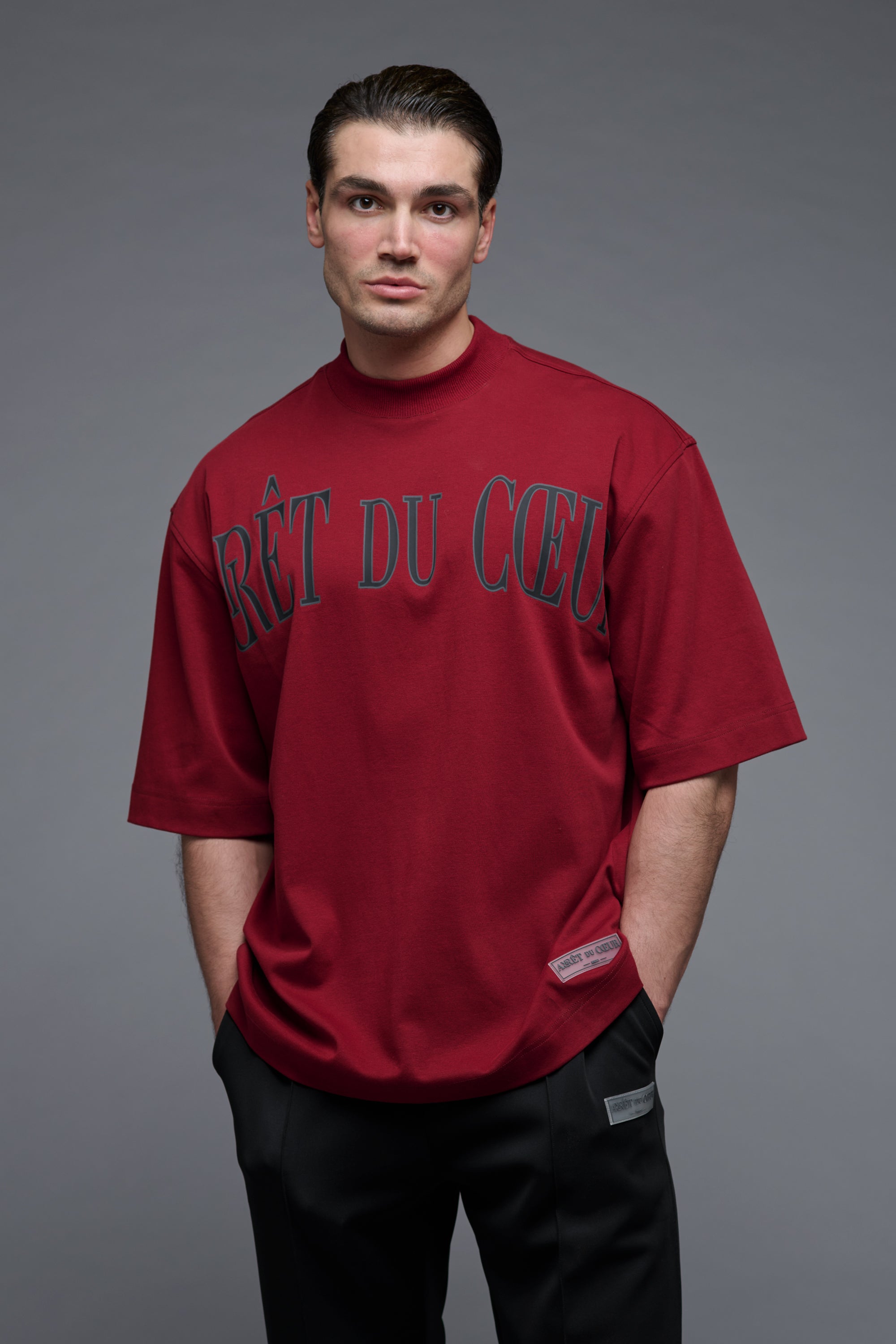 J‘adore Highneck Shirt - Burgundy