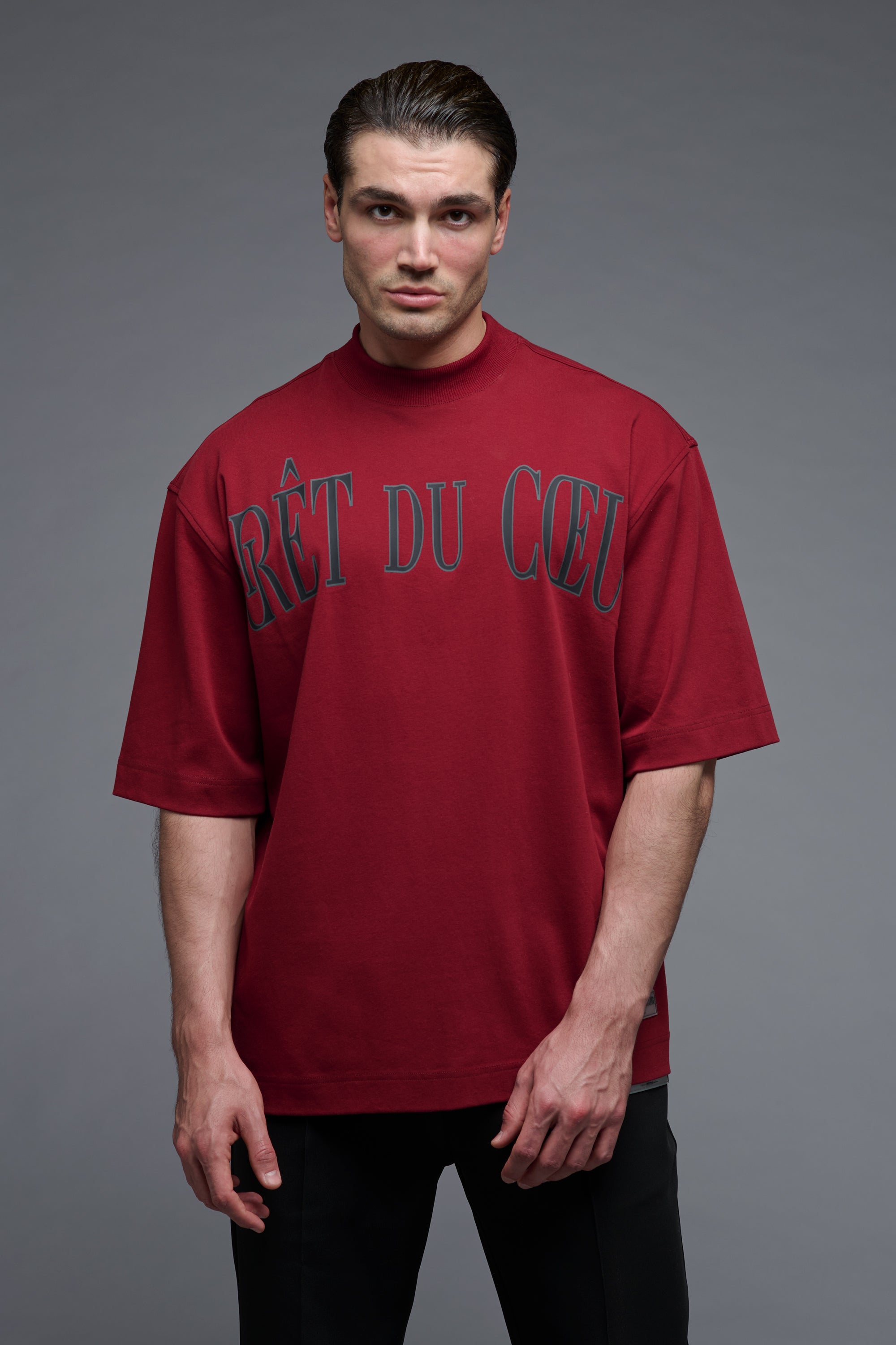J'adore Highneck Shirt - Burgundy
