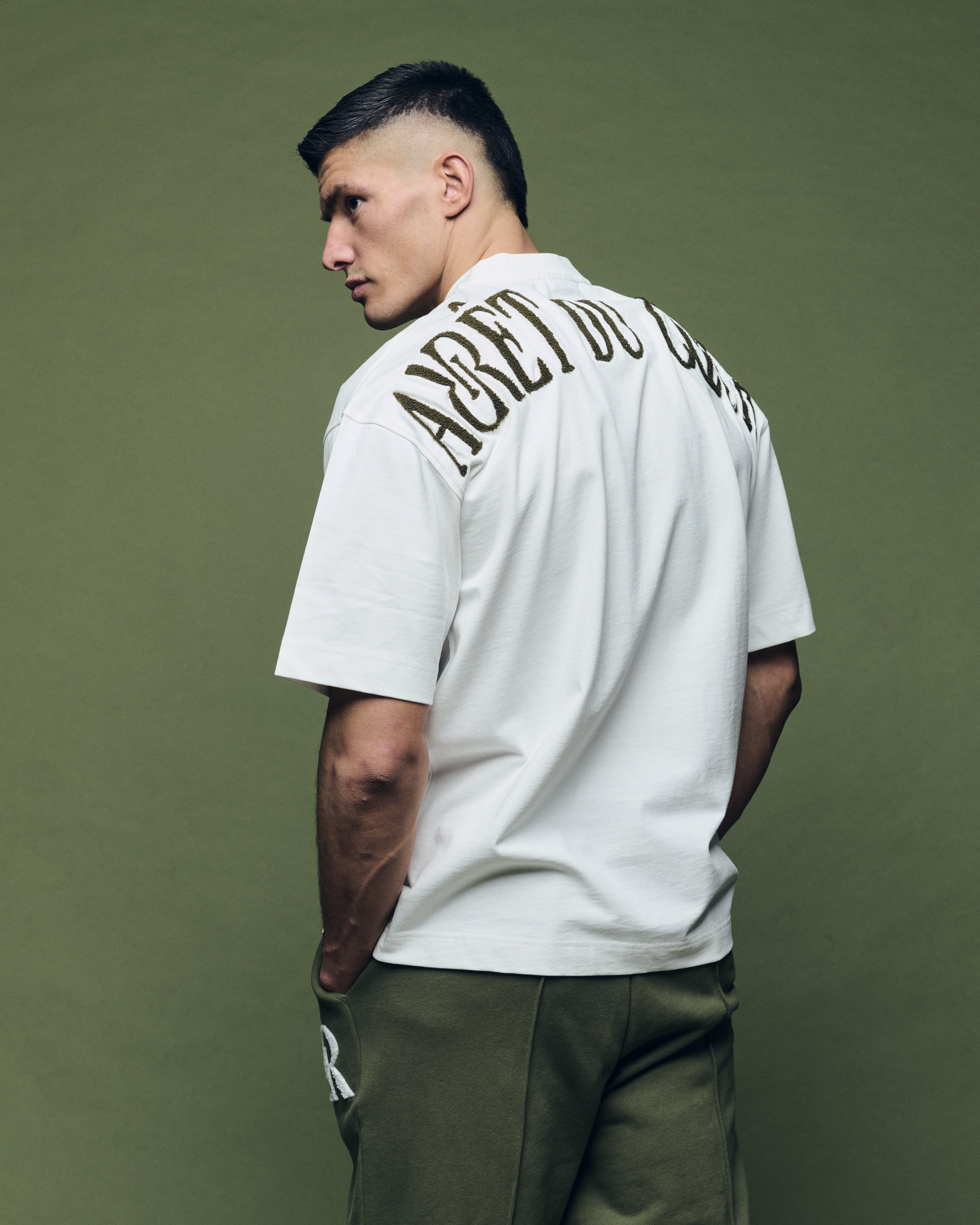Signature T-Shirt Off-White Olive