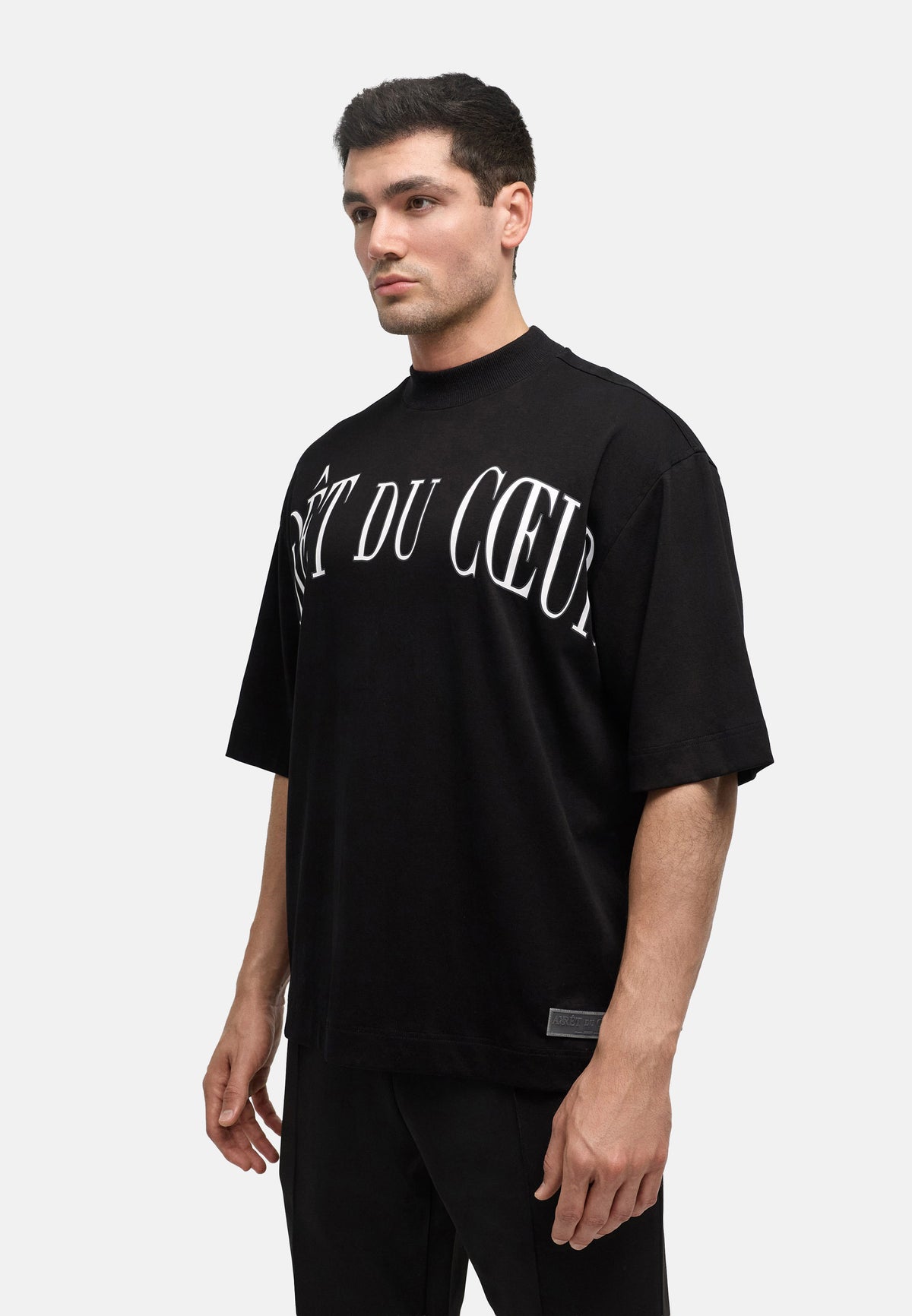 Jadore Highneck Shirt - Black Logo White