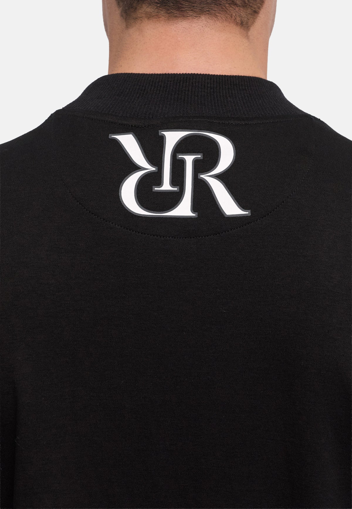 Jadore Highneck Shirt - Black Logo White