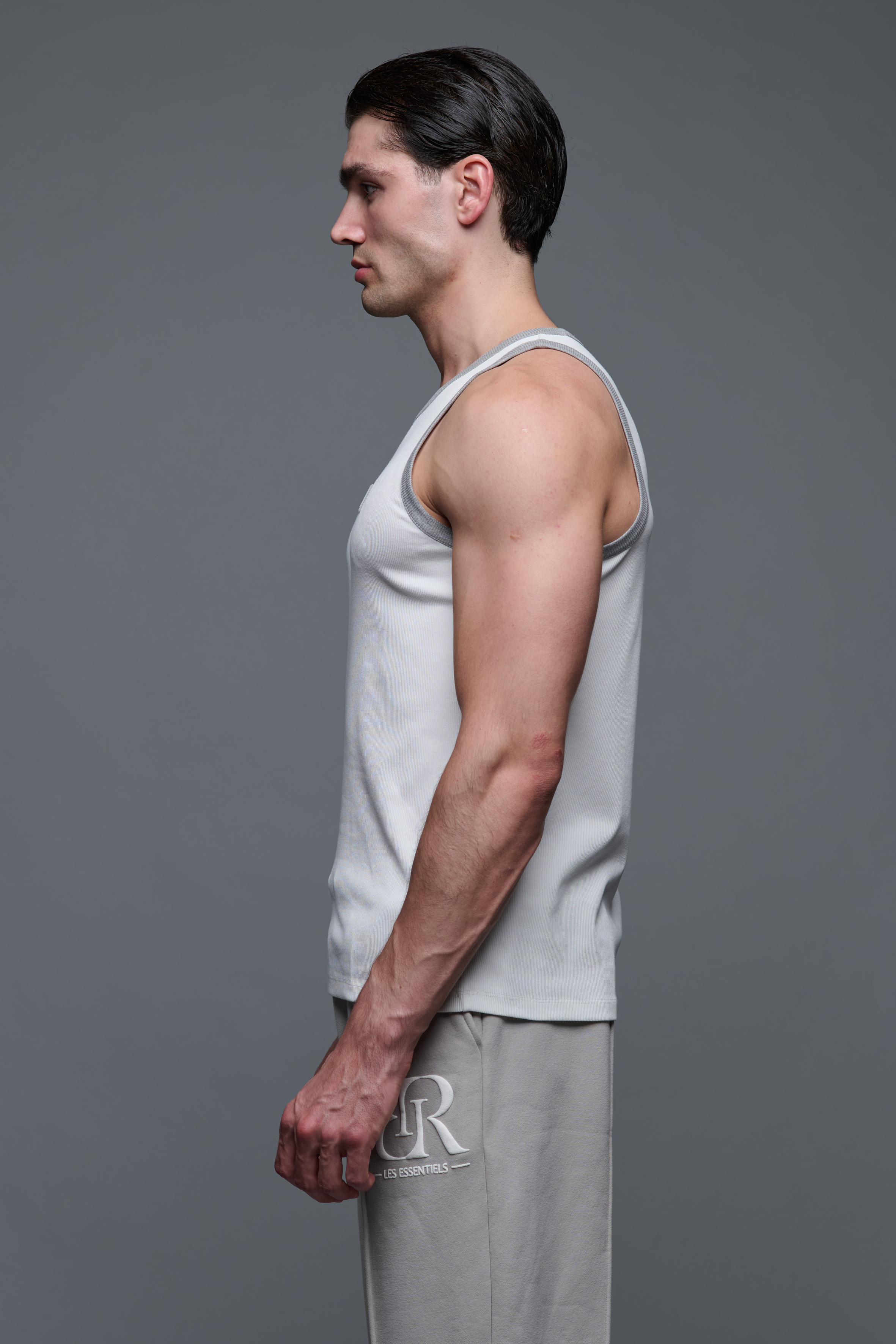 AdC Les Essentiels - Tank Top White - Grey