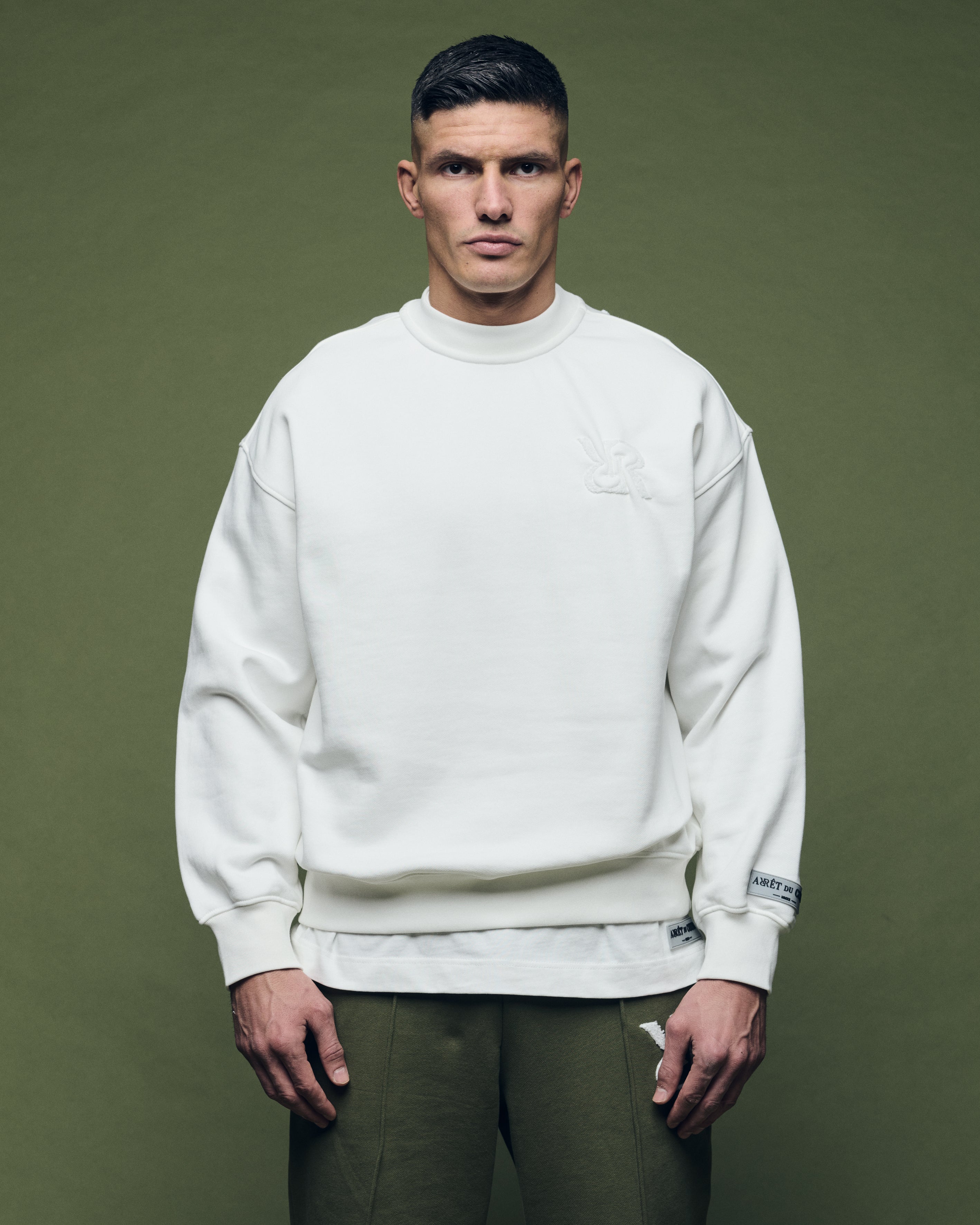 Col rond Off-White - Logo blanc 