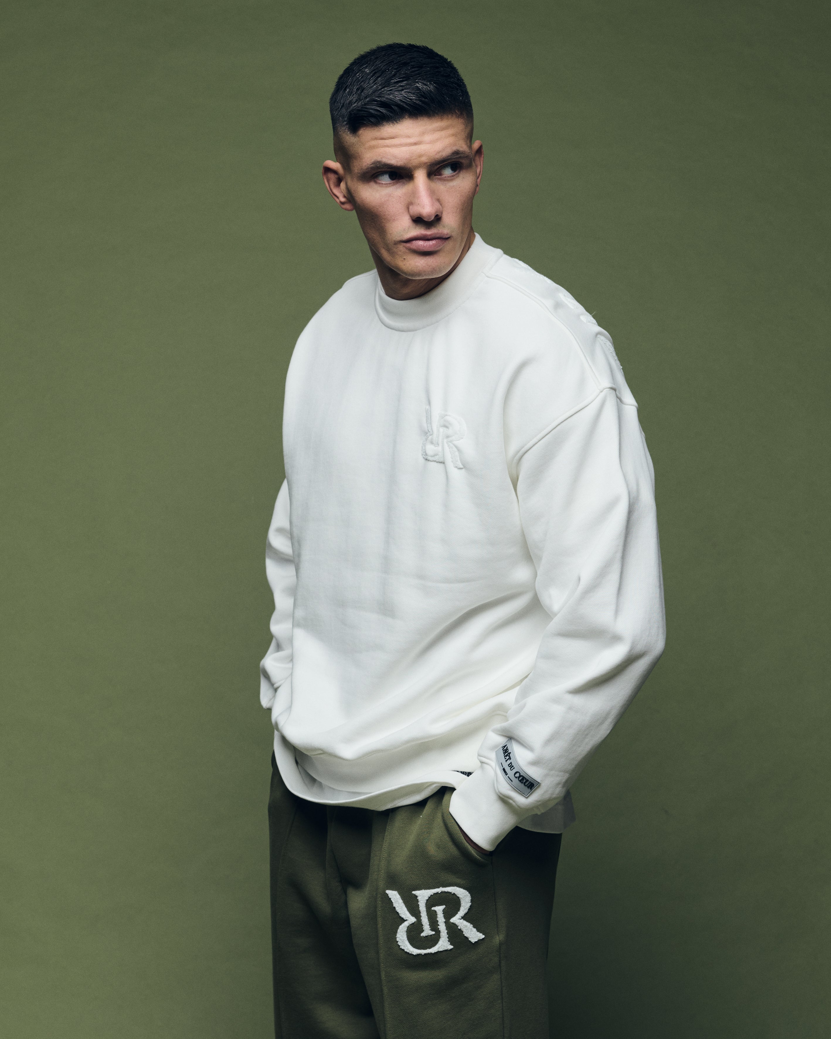 Col rond Off-White - Logo blanc 