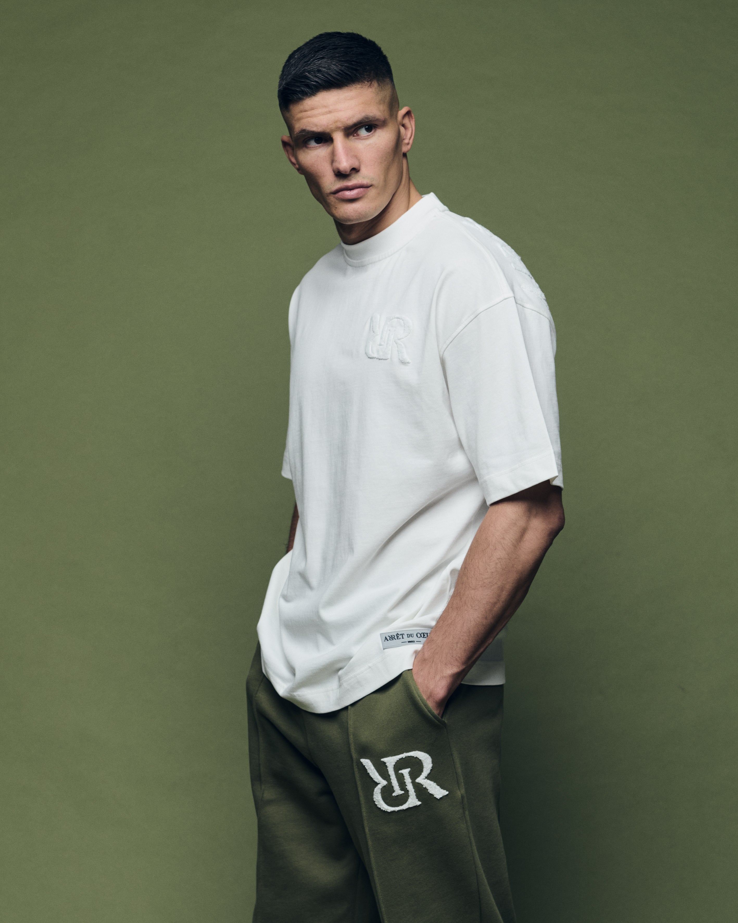 T-shirt Signature Off-White Logo Blanc