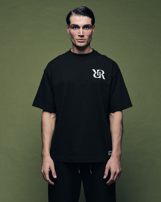 Signature T-Shirt Black  Logo Weiß