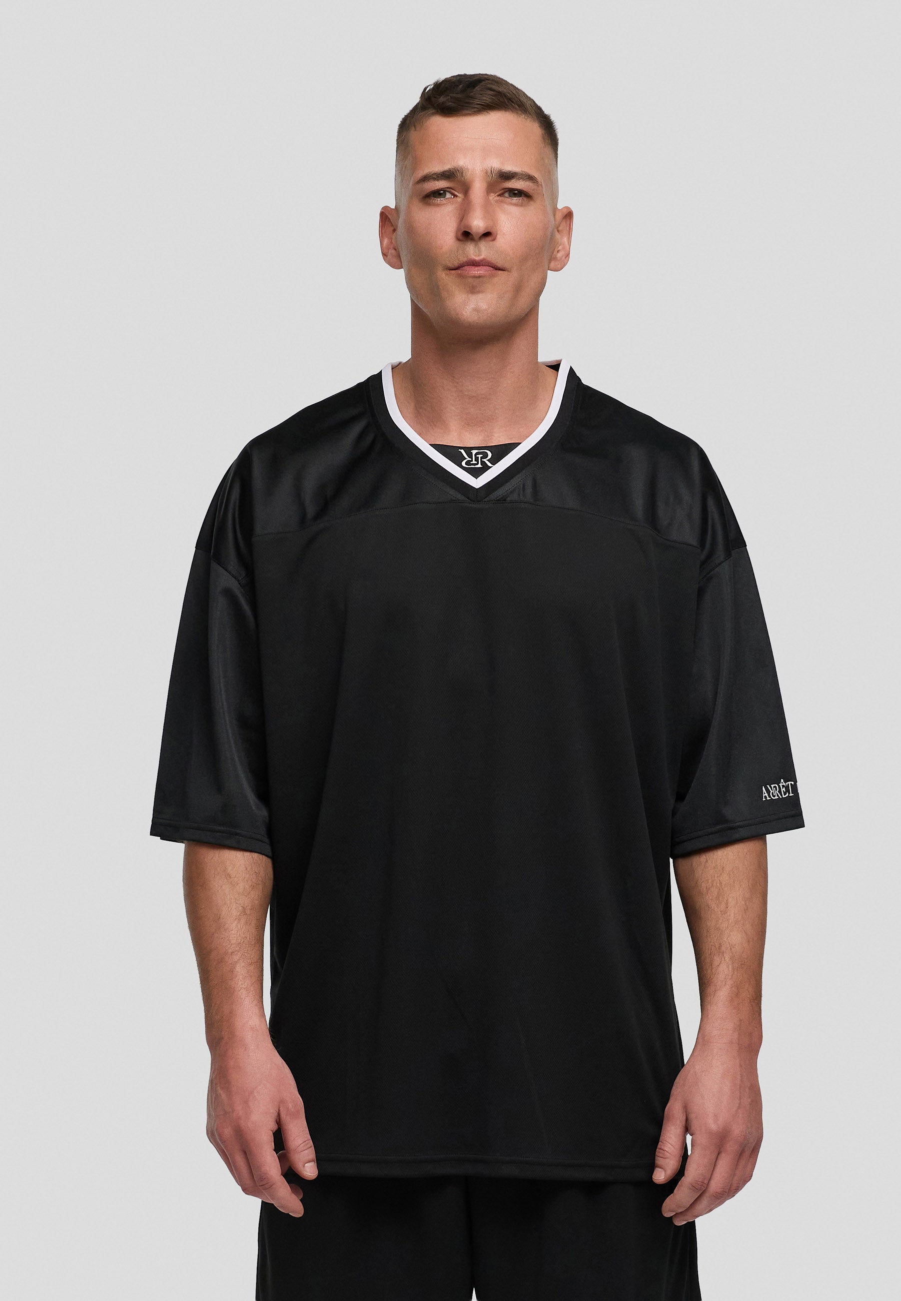 Jersey Shirt - v-neck Black