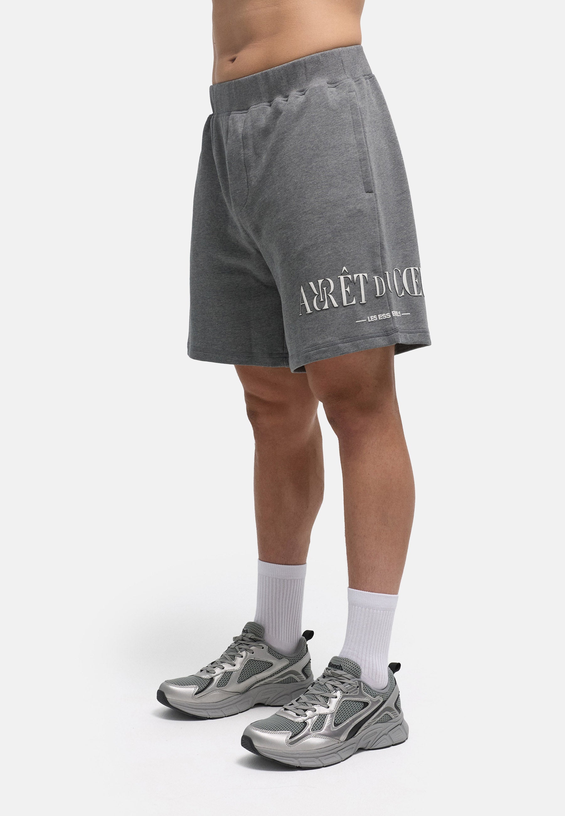 AdC Les Essentiels - Shorts Grey-Melange White Logo