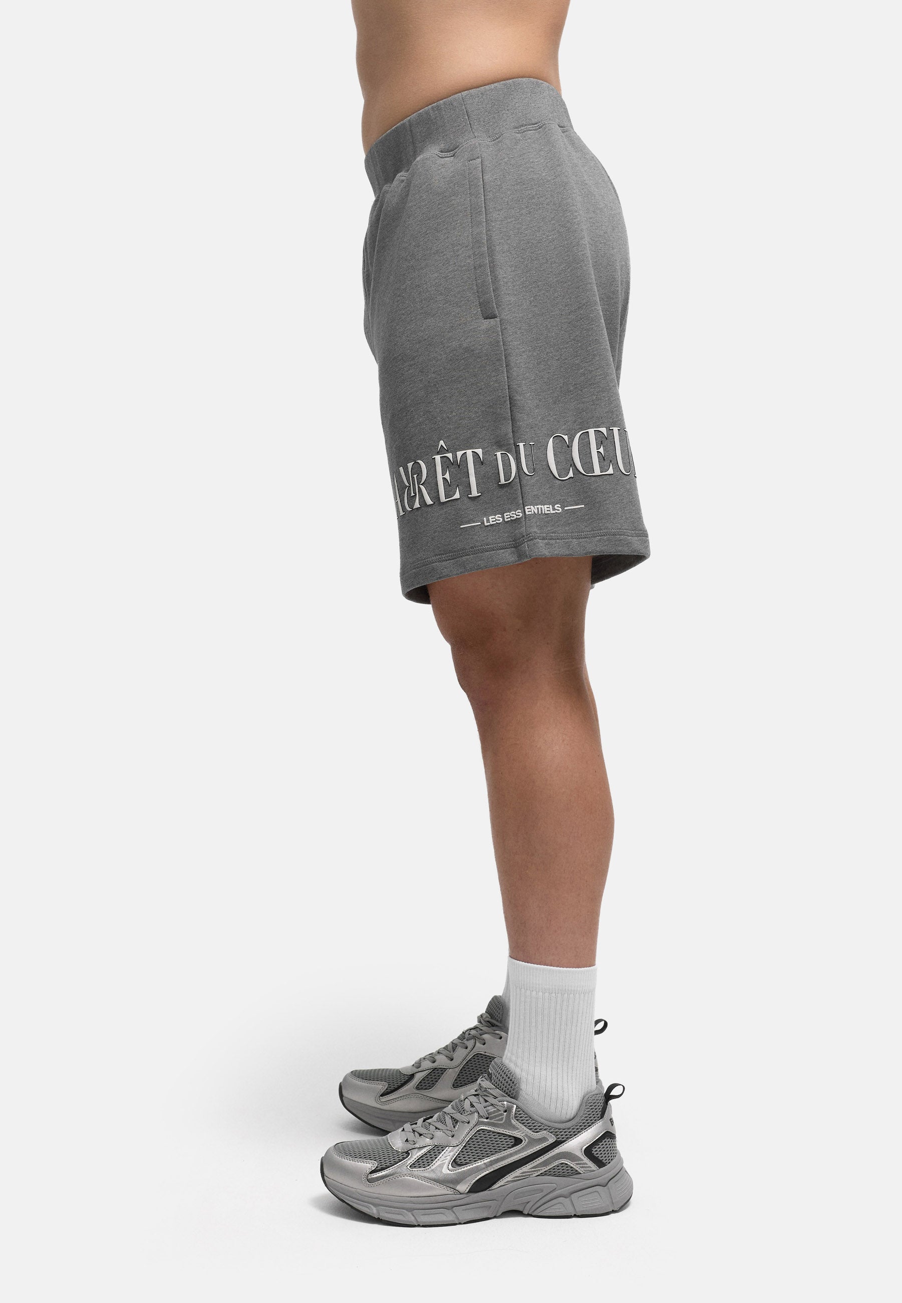 AdC Les Essentiels - Shorts Grey-Melange White Logo