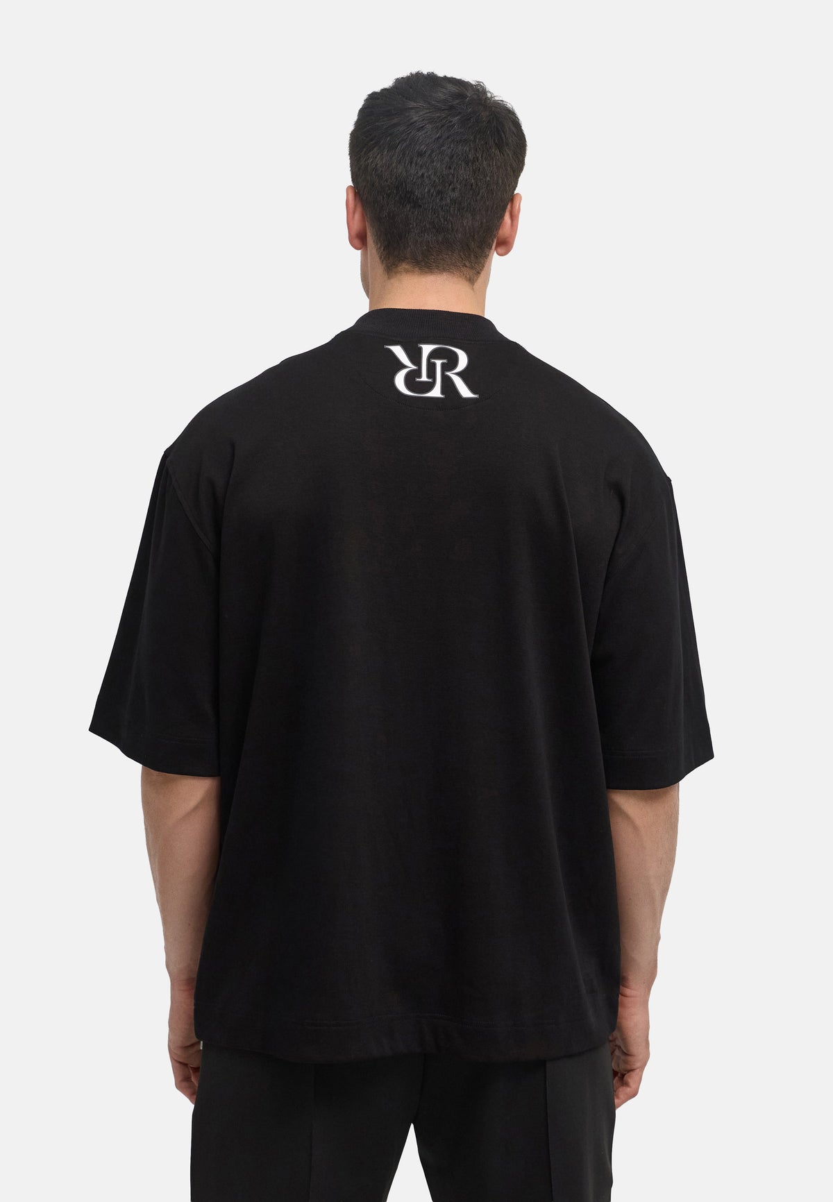 Jadore Highneck Shirt - Black Logo White