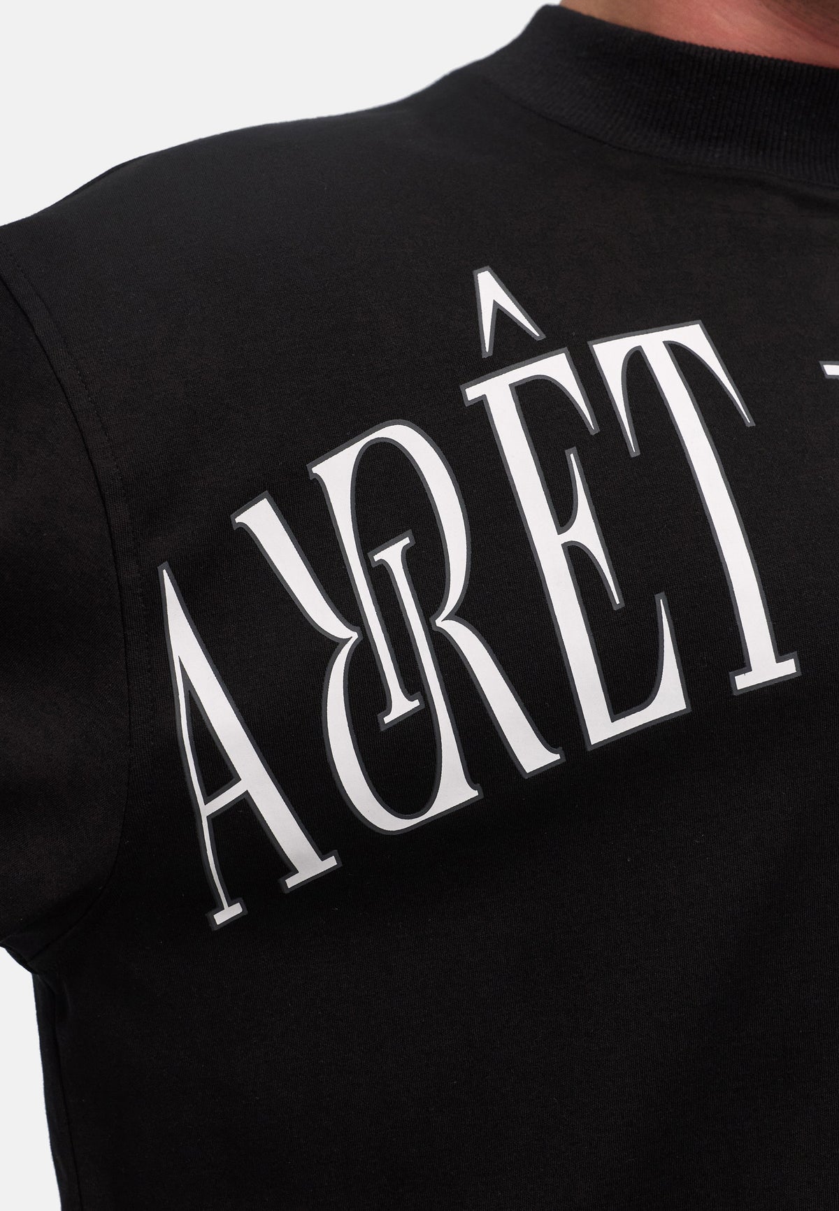 Jadore Highneck Shirt - Black Logo White