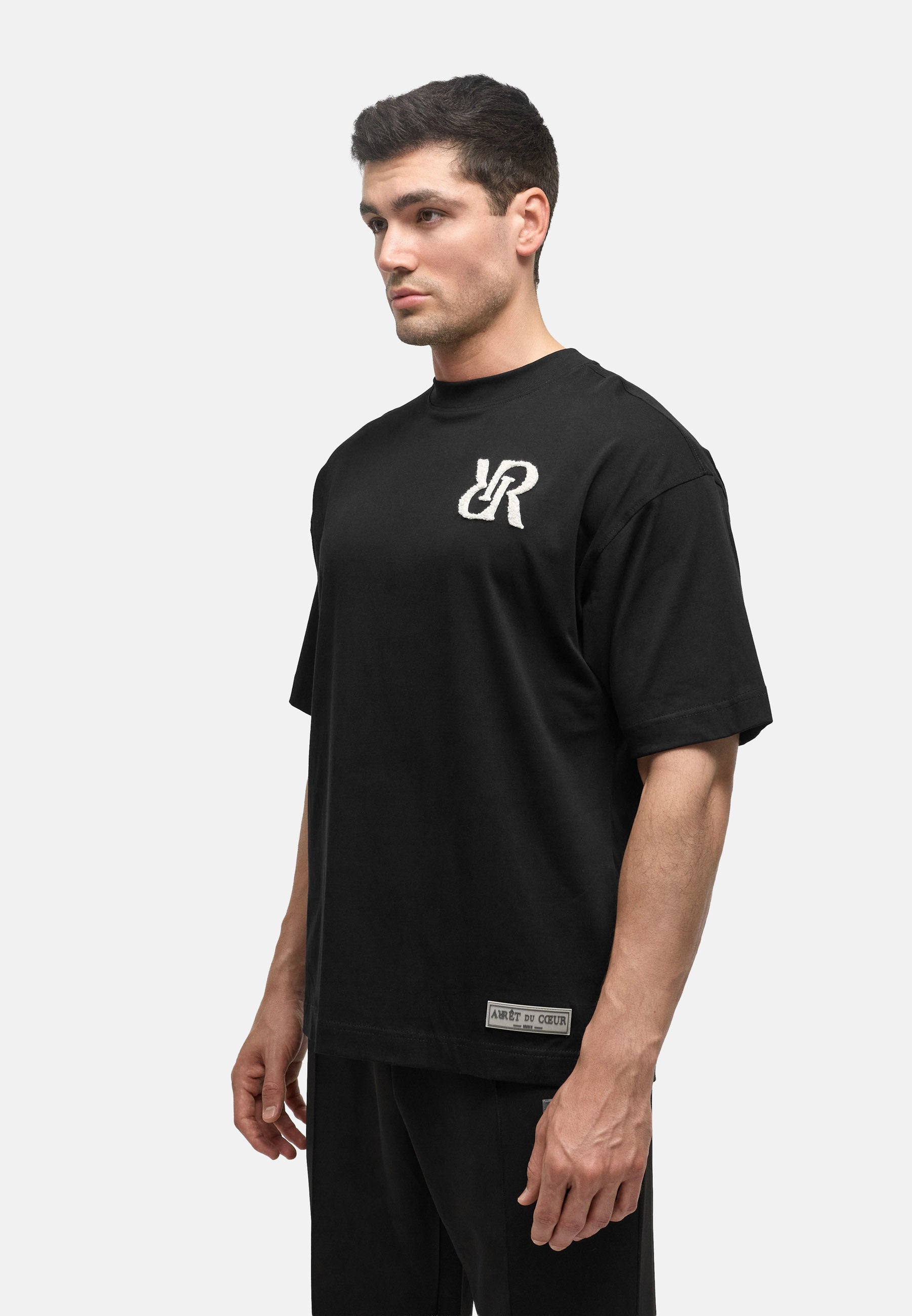 Signature T-Shirt Black  Logo Weiß